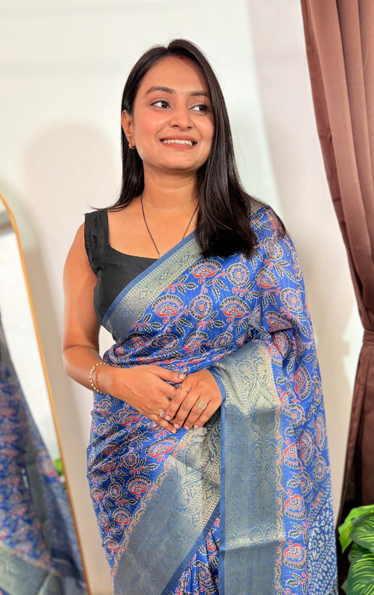 Light Blue Color Heavy Quality Dola Silk Designer Saree