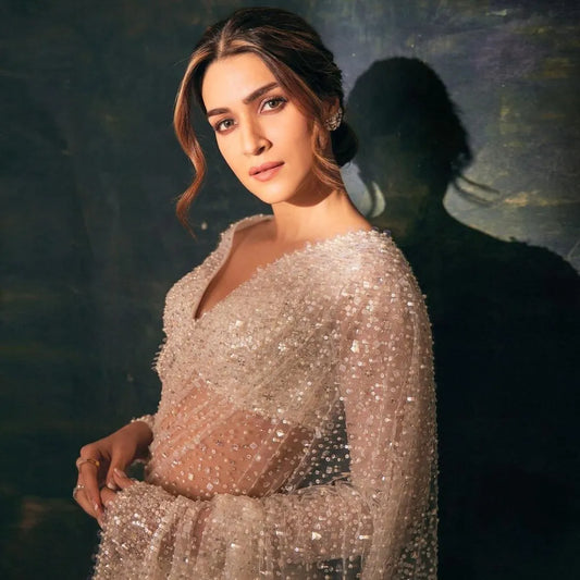 Kriti Sanon In Crystal Pearl Saree