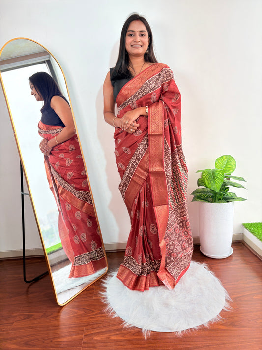 Brown Dola Silk Designer Saree - Heavy Quality for Elegant Occasions