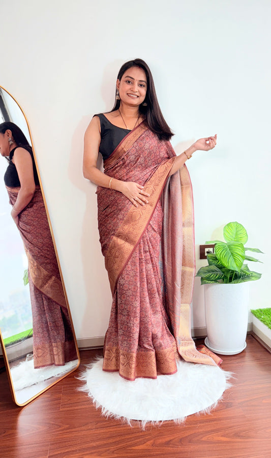 Beautiful Heavy Quality Dola Silk Designer Saree for Elegant Occasions
